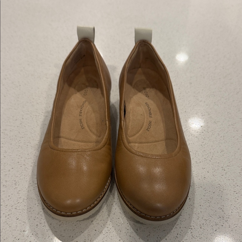 Tan Leather Ballet Flats